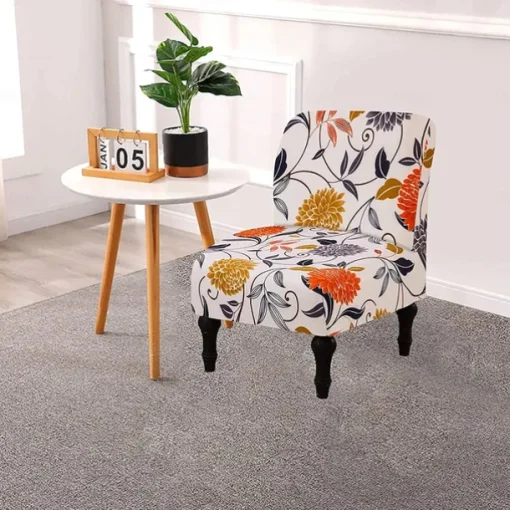 Accent Chair Cover Armless Armchair Slipcover Stretch Armless Chair Covers for Living Room Chair Slipcovers Furniture Protector with Elastic Bottom,Washable