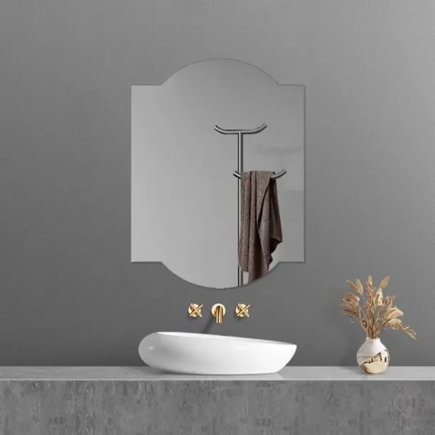 Acrylic Mirror Wall Sticker - Self-Adhesive, Irregular Cloud Design for Bathroom, Dressing Table, and Wardrobe - No Drilling Required