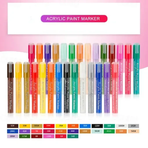 Acrylic Paint Pens Paint Markers for Rock Painting, Canvas, Wood, Glass, Fabric, Metal, Plastic, Arts Crafts Easter Eggs, Pumpkin, Scrapbooking Supplies, Graffiti Markers for Adults Kids