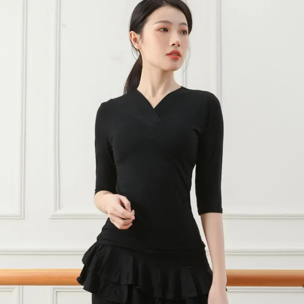 Activewear Top Pure Color Women's Training Performance Half Sleeve Cotton Blend