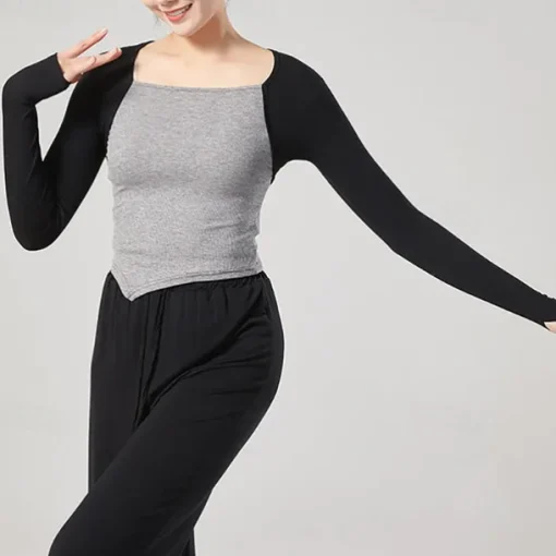 Activewear Top Pure Color Splicing Women's Performance Training Long Sleeve High Polyester