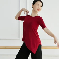 Activewear Top Solid Women's Training Performance Half Sleeve Modal