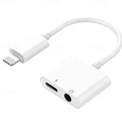 Adapter & Splitter For IPhone Headphones 2 In 1 Dual Interface For Iphone Charger Cable Aux Audio Adapter Converter For IPhone 13/12/11/X/XS/XR/8/7 IPad Support Calling Charging