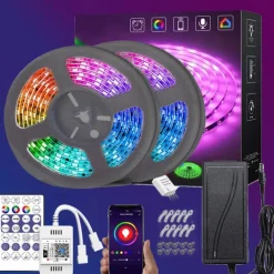 Addressable Dream color RGBIC WiFi Bluetooth LED Light Strip 5~10m 16.4~32.8ft Waterproof 5050SMD Work with Alexa Google Assistant