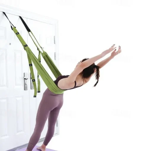 Adjustable Aerial Yoga Strap Elastic Stretch Door Hanging Yoga Belts Hammock Swing Fitness Handstand Rope Training Device For Women