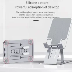 Adjustable aluminum alloy desktop Tablet holder table foldable phone standard mobile phone holder stand for IPhone iPad