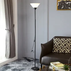 Adjustable Black Floor Lamp with Reading Light Susan Modern Standing Lamp for Living Room/Office Lamp 72