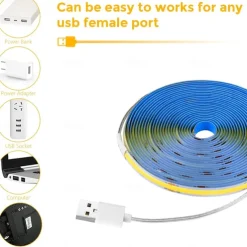 Adjustable Brightness Hand Wave Activation USB COB LED Light Strip 1-2.5m AA Battery Box Manual Scan Sensor LED Tape Light Lighting Suitable for Bedroom Backlit Kitchen Bedroom Mirror Wardrobe Display