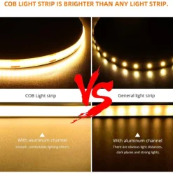 Adjustable Brightness Hand Wave Activation USB COB LED Light Strip 1-2.5m AA Battery Box Manual Scan Sensor LED Tape Light Lighting Suitable for Bedroom Backlit Kitchen Bedroom Mirror Wardrobe Display