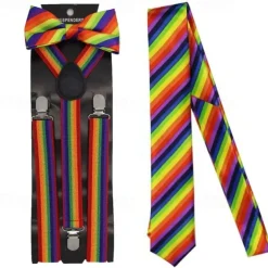 Adjustable Elastic Y Back Style Unisex Suspender With Strong Metal Clips LGBT LGBTQ Accessories Set Adults' Unisex Gay Lesbian Pride Parade Pride Month Festival Carnival