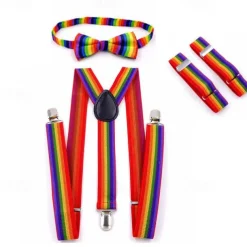 Adjustable Elastic Y Back Style Unisex Suspender With Strong Metal Clips LGBT LGBTQ Accessories Set Adults' Unisex Gay Lesbian Pride Parade Pride Month Festival Carnival