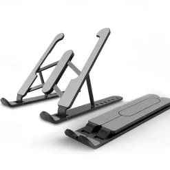Adjustable Foldable Laptop Stand Non-slip Desktop Laptop Tablets racks Support for ipad Stand Folding Laptop Stand Holder Aluminum Portable Desk Silicone Bottom Non-Slip Mounts