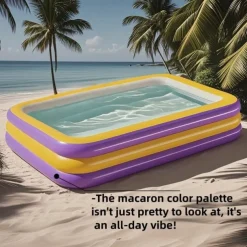 Adult Inflatable Swimming Pool Large Outdoor Water Fun for Home and Family, Weekend Play, Summer Water Play