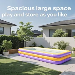 Adult Inflatable Swimming Pool Large Outdoor Water Fun for Home and Family, Weekend Play, Summer Water Play