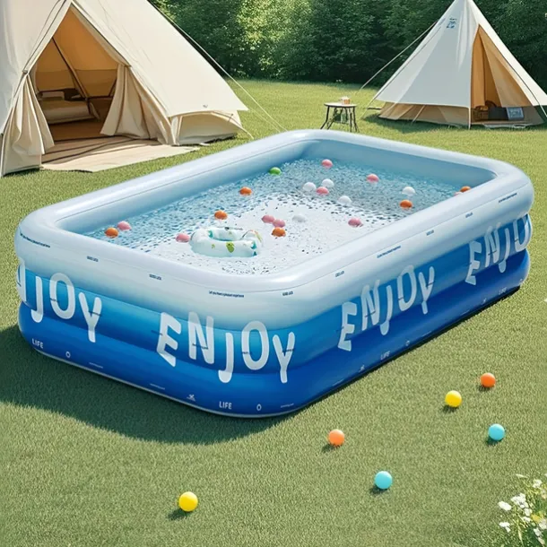 Adult Inflatable Swimming Pool with Free Inflation Tools, Large Outdoor Water Fun for Home and Family, Weekend Play, Summer Water Play