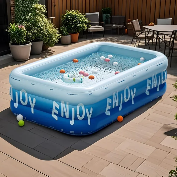Adult Inflatable Swimming Pool with Free Inflation Tools, Large Outdoor Water Fun for Home and Family, Weekend Play, Summer Water Play