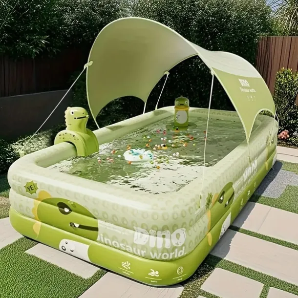 Adult Inflatable Swimming Pool with Free Inflation Tools, Large Outdoor Water Fun for Home and Family, Weekend Play, Summer Water Play,