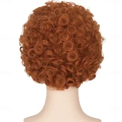 Adult Wig Short Curly Reddish Orange Wig Carnival Cosplay Costume Wig Halloween Wigs