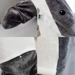 Adults' Animal Onesie Costume Shark Cartoon Onesie Pajamas Kigurumi Pajamas Charm Funny Costume For Men and Women Carnival Masquerade Cartoon