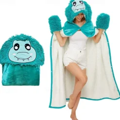 Adults' Character Bathrobe Nightwear Wearable Blanket Cartoon Onesie Pajamas Kigurumi Pajamas Cute For Men and Women Carnival Masquerade Cartoon