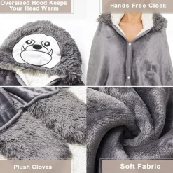 Adults' Character Bathrobe Nightwear Wearable Blanket Cartoon Onesie Pajamas Kigurumi Pajamas Cute For Men and Women Carnival Masquerade Cartoon
