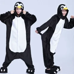 Adults' Character Nightwear Onesie Costume Carnival Costume Penguin Onesie Pajamas Kigurumi Pajamas Funny Costume For Men and Women Carnival Cartoon