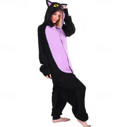 Adults' Character Nightwear Onesie Costume Carnival Costume Unicorn Cat Onesie Pajamas Kigurumi Pajamas For Men and Women Carnival Cartoon