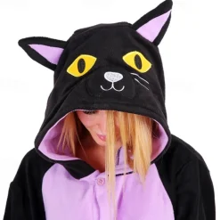 Adults' Character Nightwear Onesie Costume Carnival Costume Unicorn Cat Onesie Pajamas Kigurumi Pajamas For Men and Women Carnival Cartoon