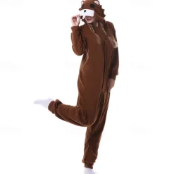 Adults' Character Nightwear Onesie Costume Carnival Costume Bear Onesie Pajamas Kigurumi Pajamas For Men and Women Carnival Cartoon