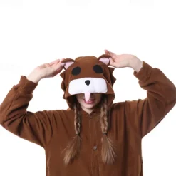 Adults' Character Nightwear Onesie Costume Carnival Costume Bear Onesie Pajamas Kigurumi Pajamas For Men and Women Carnival Cartoon