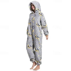 Adults' Character Nightwear Onesie Costume Panda Dinosaur Onesie Pajamas Kigurumi Pajamas For Men and Women Carnival Cartoon