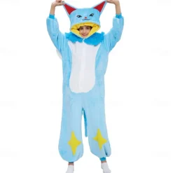 Adults' Character Nightwear Onesie Costume Carnival Costume Unicorn Bat Onesie Pajamas Kigurumi Pajamas For Men and Women Carnival Cartoon
