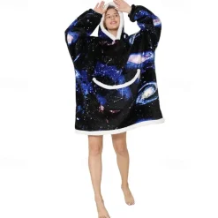 Adults' Character Oversized Hoodie Blanket Wearable Blanket With Pocket Milk Cow Leopard Onesie Pajamas Kigurumi Pajamas For Men and Women Carnival Masquerade Cartoon