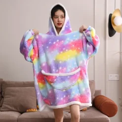 Adults' Character Oversized Hoodie Blanket Wearable Blanket With Pocket Milk Cow Leopard Onesie Pajamas Kigurumi Pajamas For Men and Women Carnival Masquerade Cartoon