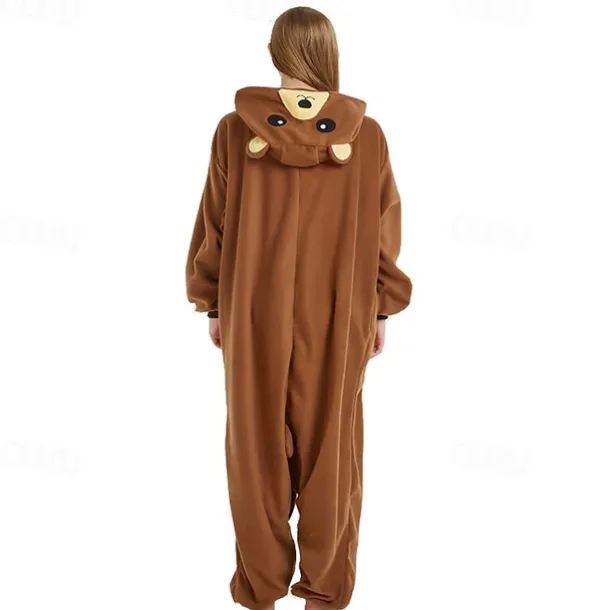 Adults' Color Block Onesie Costume Carnival Costume Bear Onesie Pajamas Kigurumi Pajamas Funny Costume For Men and Women Carnival Cartoon