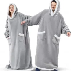 Adults' Oversized Hoodie Blanket Wearable Blanket With Pocket Solid Color Onesie Pajamas Flannel Cosplay For Men and Women Carnival Animal Sleepwear Cartoon Festival / Holiday Costumes