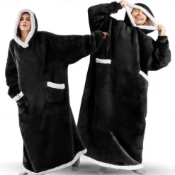 Adults' Oversized Hoodie Blanket Wearable Blanket With Pocket Solid Color Onesie Pajamas Flannel Cosplay For Men and Women Carnival Animal Sleepwear Cartoon Festival / Holiday Costumes