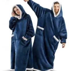 Adults' Oversized Hoodie Blanket Wearable Blanket With Pocket Solid Color Onesie Pajamas Flannel Cosplay For Men and Women Carnival Animal Sleepwear Cartoon Festival / Holiday Costumes