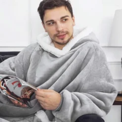 Adults' Oversized Hoodie Blanket Wearable Blanket With Pocket Solid Color Onesie Pajamas Flannel Cosplay For Men and Women Carnival Animal Sleepwear Cartoon Festival / Holiday Costumes