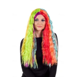 Adults Rainbow Wigs for Womens Bright Colourful Festival Hair Costume Accessories Wigs for Carnival