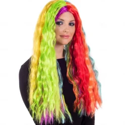 Adults Rainbow Wigs for Womens Bright Colourful Festival Hair Costume Accessories Wigs for Carnival