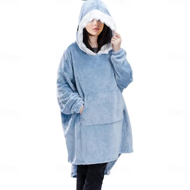 Adults' Solid Color Onesie Pajamas Oversized Hoodie Blanket Wearable Blanket With Pocket Onesie Pajamas Kigurumi Pajamas Cute For Men and Women Carnival Masquerade Cartoon