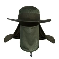 Adults' Wide Brim Sun Hat Bucket Hat with Neck Face Flap Cover UV Protection Anti-Mosquito Hat for Fishing Hiking Outdoor