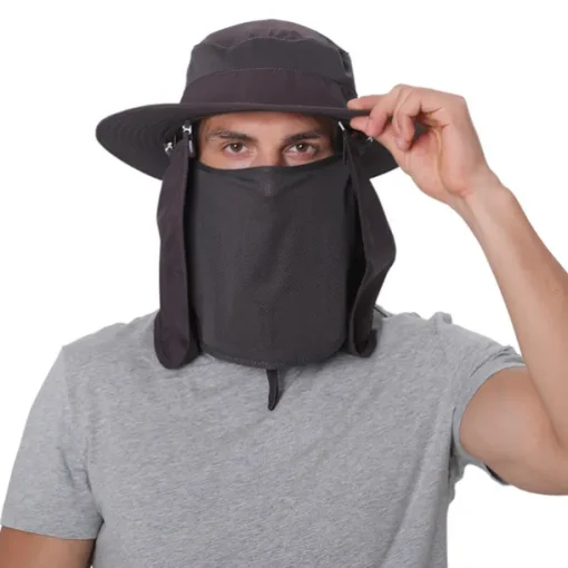 Adults' Wide Brim Sun Hat Bucket Hat with Neck Face Flap Cover UV Protection Anti-Mosquito Hat for Fishing Hiking Outdoor