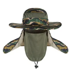 Adults' Wide Brim Sun Hat Bucket Hat with Neck Face Flap Cover UV Protection Anti-Mosquito Hat for Fishing Hiking Outdoor