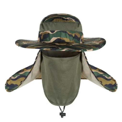 Adults' Wide Brim Sun Hat Bucket Hat with Neck Face Flap Cover UV Protection Anti-Mosquito Hat for Fishing Hiking Outdoor
