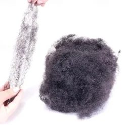 Afro Kinkys Bulk Human Hair Afro Kinkys Bulk 100% Human Hair for Micro Loc Mini Twists,30 Gram Each Package Human Hair Afro Kinky Bulk Can be Dyed and Bleached