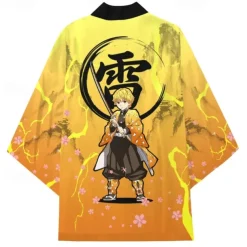 Agatsuma Zenitsu Kamado Tanjiro Rengoku Shinjurou Cartoon Kimono Anime 3D Harajuku Graphic Kawaii For Men's Adults' Carnival Masquerade Back To School 3D Print