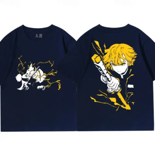 Agatsuma Zenitsu T-shirt Anime Graphic For Couple's Men's Women's Adults' Saint Patrick's Day Hot Stamping Casual Daily