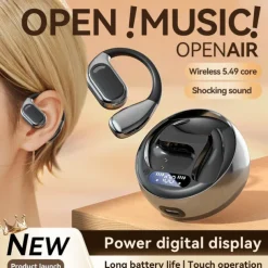 AI Translation Headset Wireless Earbuds Supports 144 Languages Coconut Ball Design USB Type-C Charging Rechargeable Li-Polymer Battery for Language Learning and Everyday Use